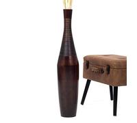 Leewadee Grand Vase A Poser Au Sol pour Branches Décoratives De Pampa, Vase en Bois De Manguier, 85 cm, Marron