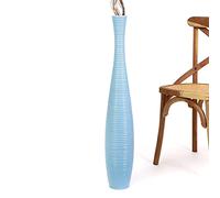 Leewadee Grand Vase A Poser Au Sol pour Branches Décoratives De Pampa, Vase en Bois De Manguier, 85 cm, Bleu