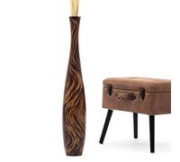 Leewadee Grand Vase A Poser Au Sol pour Branches Décoratives De Pampa, Vase en Bois De Manguier, 85 cm, Marron