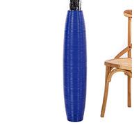 Leewadee Grand Vase A Poser Au Sol pour Branches Décoratives De Pampa, Vase en Bois De Manguier, 90 cm, Bleu