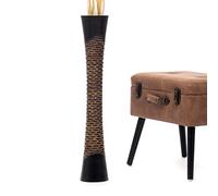 Leewadee Grand Vase A Poser Au Sol pour Branches Décoratives De Pampa, Vase en Bois De Manguier, 90 cm, Noir Marron