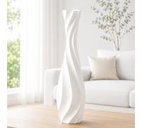 Leewadee Grand Vase sur Pied 50 cm Polyrésine pour Pampa & Fleurs Séchées