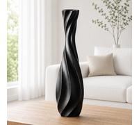 Leewadee Grand Vase sur Pied 50 cm Polyrésine pour Pampa & Fleurs Séchées