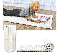 LEEWADEE Matelas De Sol Pliable, Futon Japonais Enroulable, Lit D'Appoint 1 Personne, Chauffeuse 1 Place, Tapis Méditation en Kapok, écru