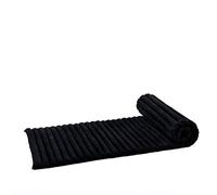 Leewadee Matelas De Sol Pliable, Futon Japonais Enroulable, Lit D'Appoint 1 Personne, Chauffeuse 1 Place, Tapis Méditation en Kapok, 190 x 70 cm, Noir