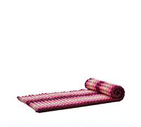 Leewadee Matelas De Sol Pliable, Futon Japonais Enroulable, Lit D'Appoint 1 Personne, Chauffeuse 1 Place, Tapis Méditation en Kapok, 190 x 70 cm, Bai Rose Fuchsia