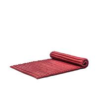 LEEWADEE Matelas De Sol Pliable, Futon Japonais Enroulable, Lit D'Appoint 1 Personne, Chauffeuse 1 Place, Tapis Méditation en Kapok, Rouge