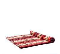 Leewadee Matelas De Sol Pliable, Futon Japonais Enroulable, Lit D'Appoint 2 Personnes, Chauffeuse 2 Places, Tapis Méditation en Kapok, 190 x 145 cm, Rouge