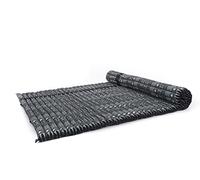 Leewadee Matelas De Sol Pliable, Futon Japonais Enroulable, Lit D'Appoint 2 Personnes, Chauffeuse 2 Places, Tapis Méditation en Kapok, 190 x 145 cm, Noir