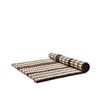 Leewadee Matelas De Sol Pliable, Futon Japonais Enroulable, Lit D'Appoint 2 Personnes, Chauffeuse 2 Places, Tapis Méditation en Kapok, 190 x 145 cm, Marron