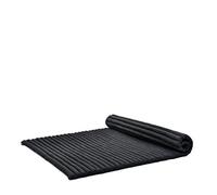Leewadee Matelas De Sol Pliable, Futon Japonais Enroulable, Lit D'Appoint 2 Personnes, Chauffeuse 2 Places, Tapis Méditation en Kapok, 190 x 145 cm, Noir