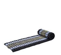 Leewadee Matelas De Sol Pliable, Futon Japonais Enroulable, Lit D'Appoint, Chauffeuse, Tapis De Yoga Ou Méditation en Kapok, 190 x 50 cm, Bleu