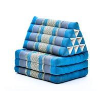 LEEWADEE - Matelas Pliable Confortable avec Coussin Lecture, Futon Japonais, Chaise De Sol Ou Pouf Lit Thaï 170 x 53 cm, Bleu Clair