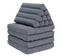 LEEWADEE - Matelas Pliable XXL Confortable avec Coussin Lecture, Futon Japonais, Chaise De Sol Ou Pouf Lit Thaï, 225 x 50 cm, Anthracite