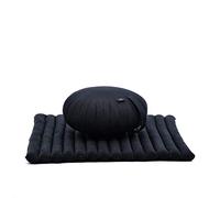 Leewadee Set de méditation - Set de méditation en kapok, coussin et tapis de méditation Zafu et Zabuton, Noir