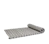 Leewadee Tapis de Sol Kapok - Matelas Pliable Fait Main en Thaïlande, idéal comme lit d'appoint, Matelas de Camping, Tapis de Yoga ou futon Traditionnel, 190 x 100 cm, Noir Blanc