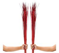 LEEWADEE Tiges d'herbe Naturelle - 2 Bouquets De Branches Colorées pour Vases, Brins Soigneusement Séchés pour La Décoration De La Maison Et du Café, 115 cm, Rouge