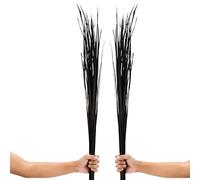 LEEWADEE Tiges d'herbe Naturelle - 2 Bouquets De Branches Colorées pour Vases, Brins Soigneusement Séchés pour La Décoration De La Maison Et du Café, 115 cm, Noir Marron