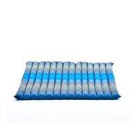 Leewadee Zabuton - Tapis Zabuton traditionnel enroulable et fait à la main, yoga mat épais rembourré en kapok, 70 x 70 cm, Bleu Clair