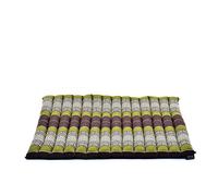 Leewadee Zabuton - Tapis Zabuton traditionnel enroulable et fait à la main, yoga mat épais rembourré en kapok, 70 x 70 cm, Marron Vert