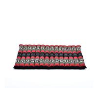 Leewadee Zabuton - Tapis Zabuton traditionnel enroulable et fait à la main, yoga mat épais rembourré en kapok, 70 x 70 cm, Noir Rouge