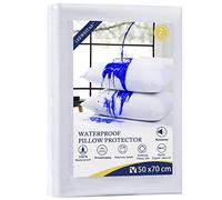 LEEWEITAS Protège Oreiller Imperméable Lot De 2, Taille Standard 50x70 cm Zip Taie d'oreiller, Taie Oreiller avec Membrane Respirante