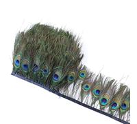 LEEYOX 1 mètre 10-15 cm Belle Plume De Paon Garniture Ruban Naturel Plume De Paon Frange Costume Vêtements Couture Plume Coupe Décoratif