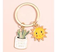 LEEYOX Mignon Porte-clés Soleil Cactus Fleur Porte-clés Lettre Plantes Porte-clés Cadeaux du désert pour Femmes Hommes Sac Accessoire Bricolage Bijoux Faits à la Main