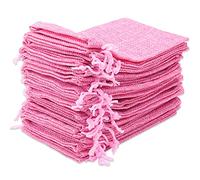 Leeyunbee 30PCS 10x15cm Sachets en Jute, Pochettes Sachets en Lin, Sac Cadeau réutilisable, Sacs en Jute Avec Cordon De Serrage pour Bijoux Cadeau Fête Anniversaire Noël Mariage DIY (Rose Clair)
