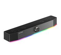 LEFANDI Enceintes PC Haut-Parleur Bluetooth, Barre de Son USB Filaire Son Surround avec Lumières RGB, 3.5 mm Aux pour PC,Ordinateur Portable, Smartphone,Tablette, Noir