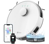 Lefant M1 Robot Aspirateur Laveur 2 en 1, 5500Pa, Navigation LiDAR, Cartographie Multi-étage, Zones Virtuelles, Connecté par Alexa/APP/WiFi, Idéal pour Poils d'animaux, Tapis et Sols Durs, Blanc