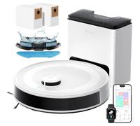 Lefant M2 Plus Robot Aspirateur Laveur 6000Pa avec Station Vidage Automatique Poussière,Navigation Laser avec Cartographie,Évitement d'obstacles PSD,140min,Idéal pour Poils d'animaux