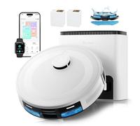 Lefant M2 Plus Robot Aspirateur Laveur 6000Pa avec Station Vidage Automatique Poussière,Navigation Laser avec Cartographie,Évitement d'obstacles PSD,140min,Idéal pour Poils d'animaux