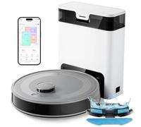 Lefant M2 Pro Robot Aspirateur Laveur 6000Pa avec Station Vidage Automatique Poussière,Navigation Laser avec Cartographie,Nettoyage Personnalisé, Évitement d'obstacles PSD, Idéal pour Poils d'animaux