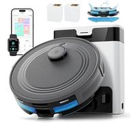 Lefant M2 Pro Robot Aspirateur Laveur 6000Pa avec Station Vidage Automatique Poussière,Navigation Laser avec Cartographie,Nettoyage Personnalisé, Évitement d'obstacles PSD, Idéal pour Poils d'animaux