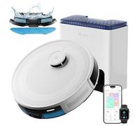 Lefant M2L Plus Robot Aspirateur Laveur 6000Pa avec Station Vidage Automatique Poussière,Navigation Laser avec Cartographie,Évitement d'obstacles PSD,130min,Idéal pour Poils d'animaux