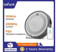 Lefant M310 Robot aspirateur 4500PA aspiration puissante 180 minutes, contrôle App/Alexa idéal pour les poils d'animaux et les sols durs Gray