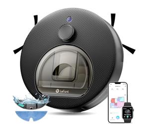 Lefant M330 Plus Robot Aspirateur Laveur 3en1, 5000Pa, 150Min, Système Freemove 3.0, Anti-emmêlement, Navigation LiDAR Précise, Zone Interdite Intelligente, 3 Niveaux d'Aspiration, APP/Alexa, Noir