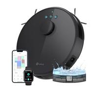 Lefant Robot Aspirateur Laveur 2 en 1 5500Pa, Navigation LiDAR, Cartographie Multi-étage, Zones Virtuelles, Connecté par Alexa/APP/WiFi, Idéal pour Poils d'animaux Tapis Sols Durs, M1 Noir