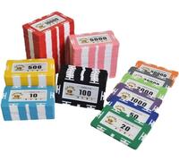 LEFAY Ensemble de 25 jetons de Poker Professionnels, rectangulaires en Argile, 29 grammes, for Texas Hold'em et Blackjack.($20000)