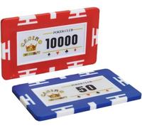 LEFAY Ensemble de 25 jetons de Poker Professionnels, rectangulaires en Argile, 29 grammes, for Texas Hold'em et Blackjack.($10000)