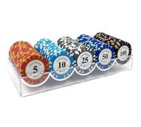 LEFAY Lot de 100 jetons de Poker, jetons de Jeu de comptage Texas Holdem Blackjack en Argile à Noyau métallique de 14 grammes(D)