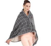 LEFEDA Couverture Chauffante éLectrique ChâLe Enveloppant sans Fil pour Femmes, GenouillèRes Chaudes Lavables à ChâLe Portable pour Les Voyages en Plein Air à la Maison,67 "X27.5 (Color : Black)