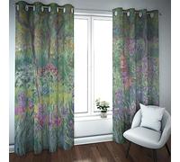 LEFEDA Rideaux occultants de Style Claude Monet pour Chambre à Coucher Jardin De Giverny (1900) avec œillets Rideaux de fenêtre de Chambre d’Enfant 2 Panneaux B140xH280cm
