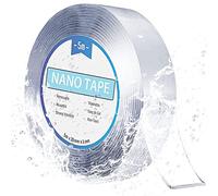 LeFeirr 5M/16.5FT Nano Ruban Adhésif Double Face Puissant, Double Face Transparent Réutilisable, Adhesif Double Face Extra Fort pour Pâte Les Photos et Les Tapis