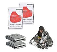 LeFeirr Extra Grand Couverture de Survie Réutilisable 210x160cm, 2 Pack Couverture Chauffante de Survie d'urgence pour Camping, Randonnée