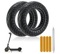 LEFELWEL Pneu solide pour scooter 10 x 2,50 pouces - Pneu en caoutchouc plein 60/70-6,5 pour Ninebot Max g30d 2/SoFlow SO4 Pro solide - Pneus de rechange pour scooter avec autocollants et outils