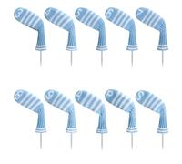 LeFeng Lot de 10 housses de tête de golf tricotées en fer 3-9/A/P/S - Matériau léger et durable - Plusieurs motifs - Convient bien pour Callaway Ping TaylorMade Cobra etc. (rayures bleues)
