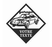 LEFEVRE PARIS • Plaque Garage Alpine en métal + personnalisation. Taille 600x600 mm. Ajoutez votre texte ou votre message. Made in France
