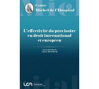 L'effectivité du provisoire en droit international et européen - Ludovic Benezech - Michel L'hospital - broché - Etude